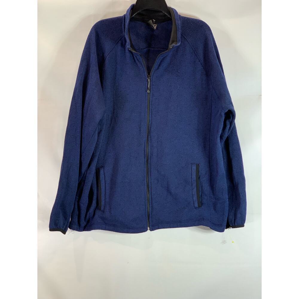 ZEROXPOSUR Men's Dark Blue Stand Collar Zip-Up Jacket SZ 2XL